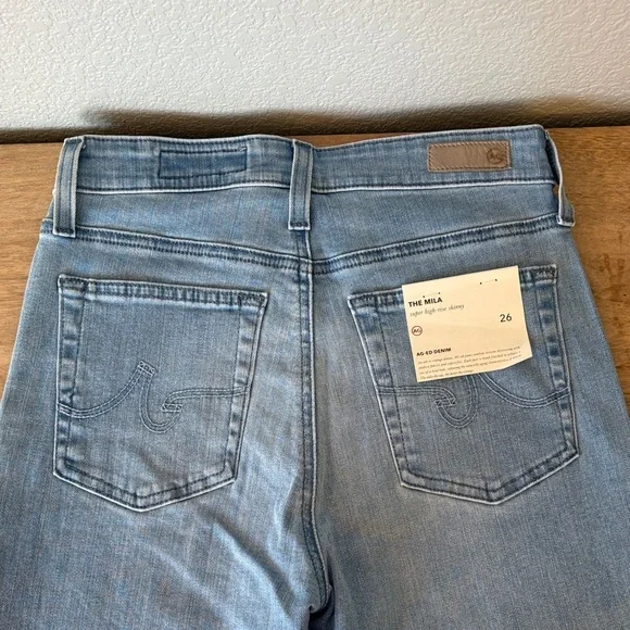 AG Adriano Goldschmied Light Blue High Rise Jeans- Super High-rise Skinny - Picture 9 of 14